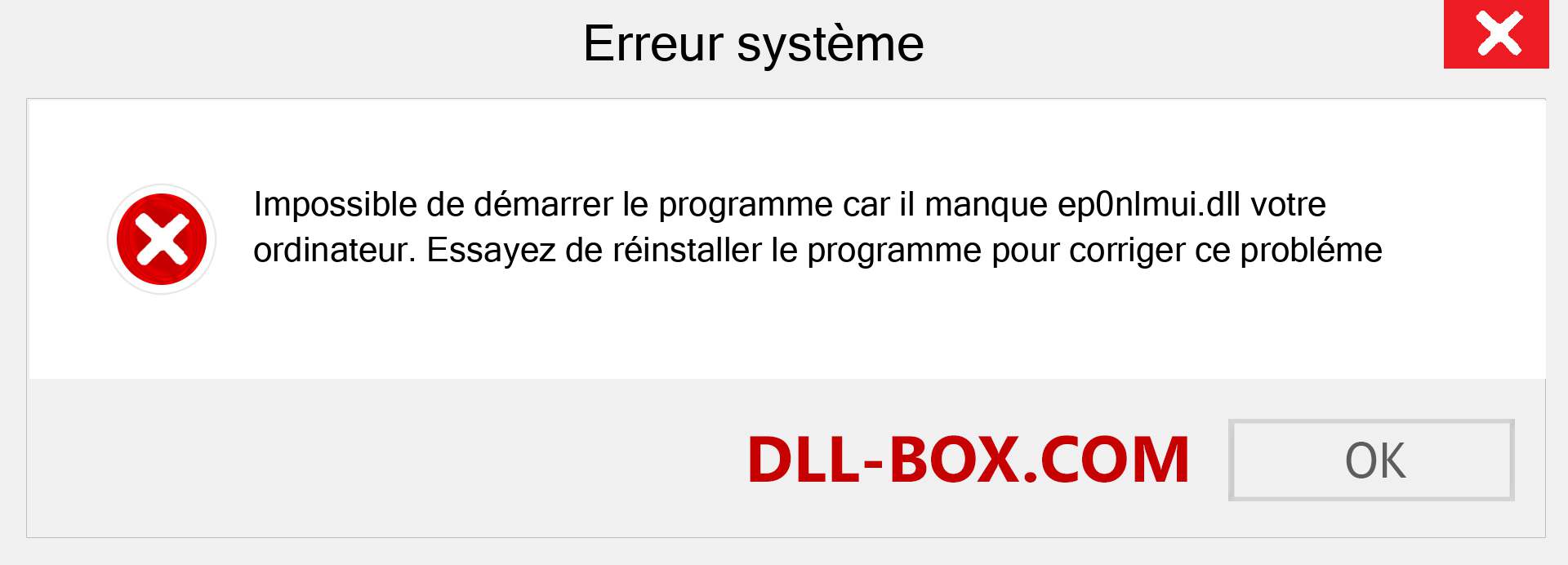 Le fichier ep0nlmui.dll est manquant ?. Télécharger pour Windows 7, 8, 10 - Correction de l'erreur manquante ep0nlmui dll sur Windows, photos, images